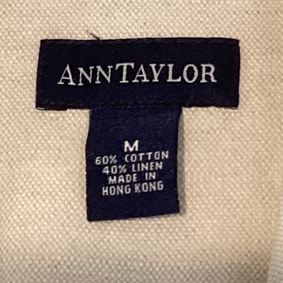 Ann Taylor Cotton-Linen Button-Up Jacket Natural Beige Sz M #291R - Picture 8 of 9